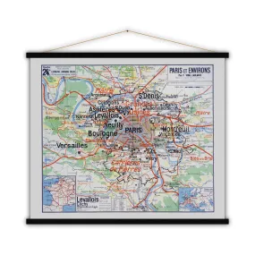 CarteParis et ses environs 100x80