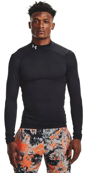 T-shirt Under Armour ColdGear Armour Compression Mock LS - 001/Black/White - men´s